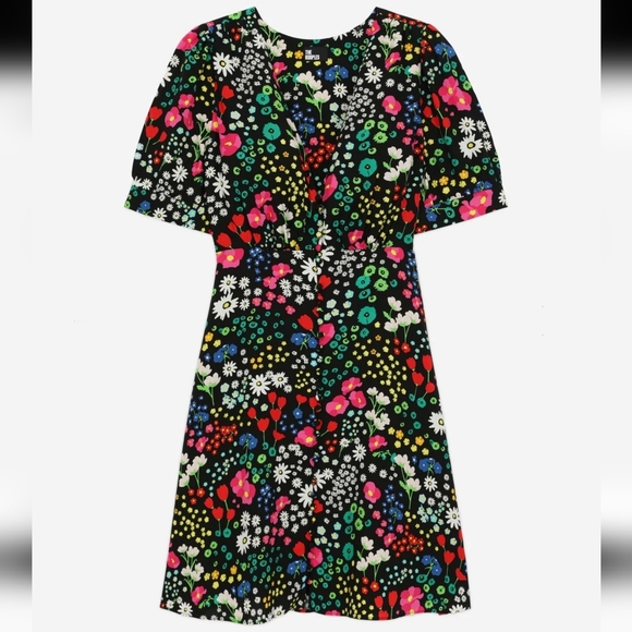 The Kooples Shirt Sleeve Floral Printed Dress - Picture 4 of 12